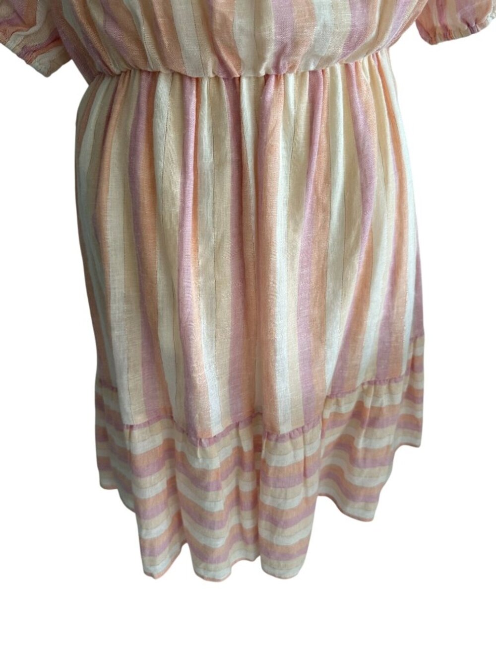 POOKIE & SEBASTIAN Striped Linen Blend Dress Size L - Picture 11 of 12